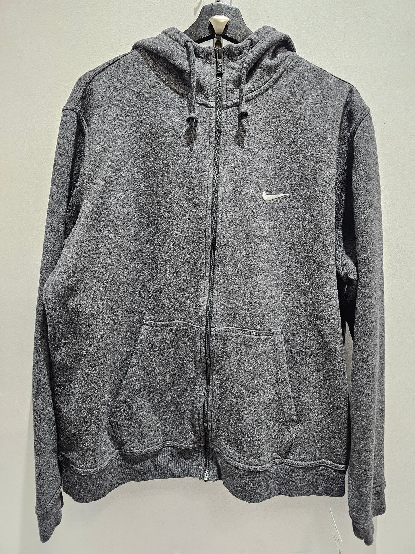 Nike classic logo swoosh grey zip up pullover hoodie