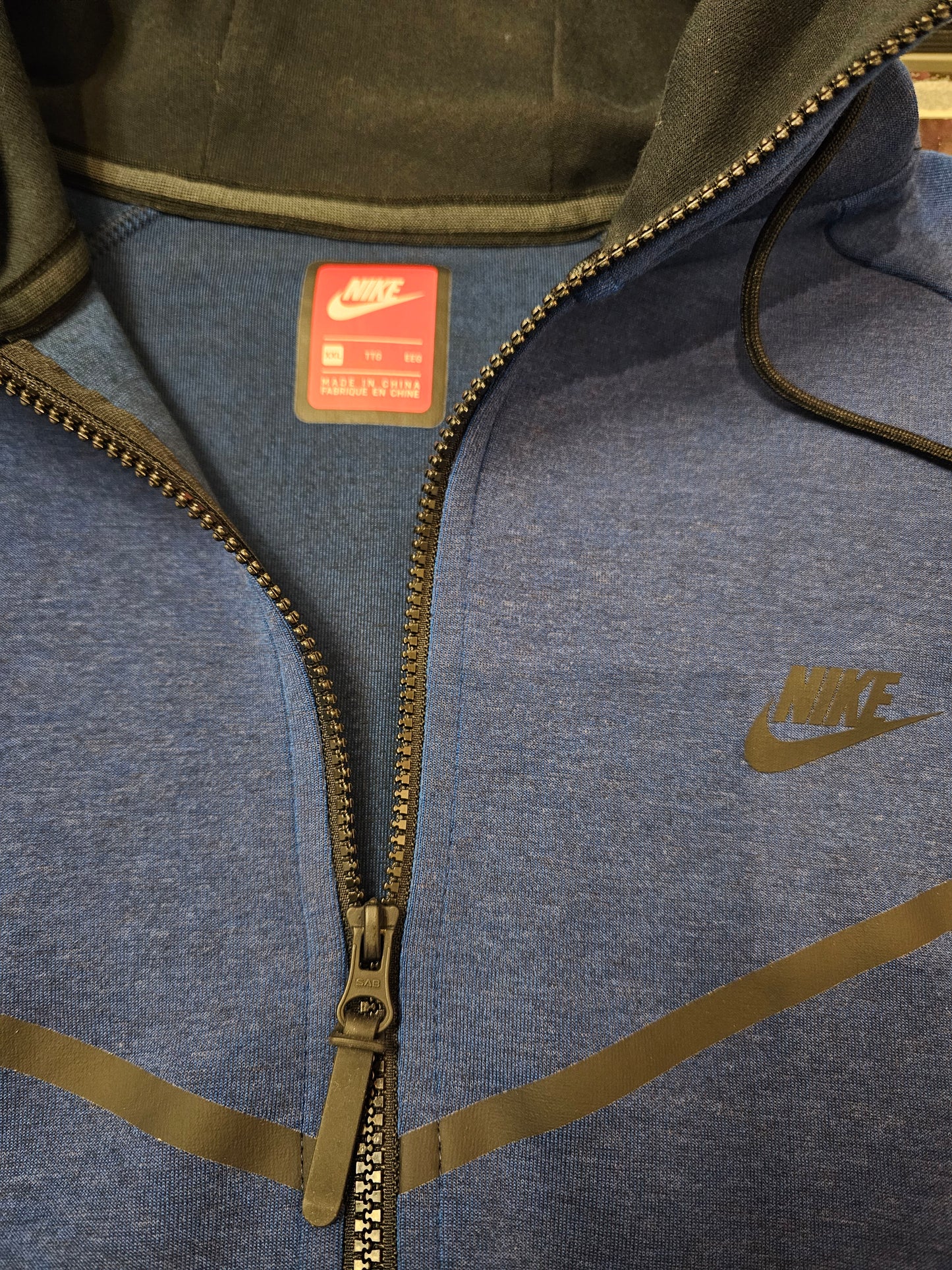 Nike tech dark blue zip up pullover hoodie