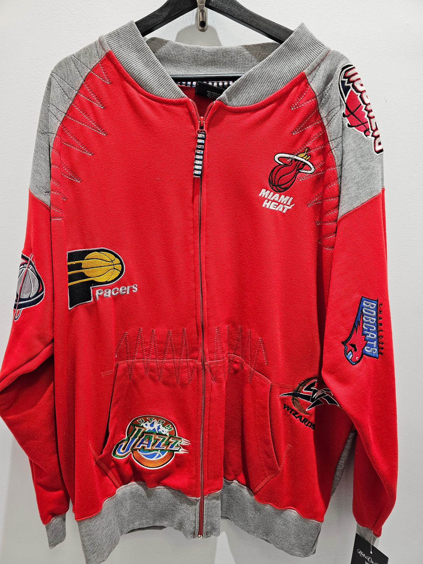 Unk NBA y2k all over patch zip up jacket