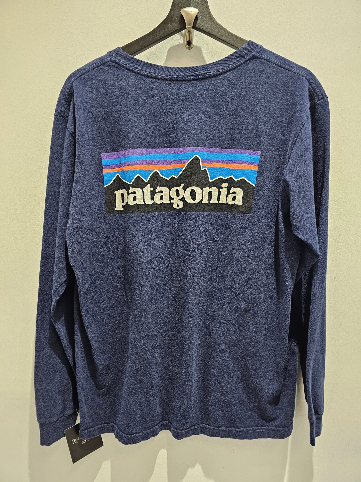 Patagonia classic logo print navy longsleeve