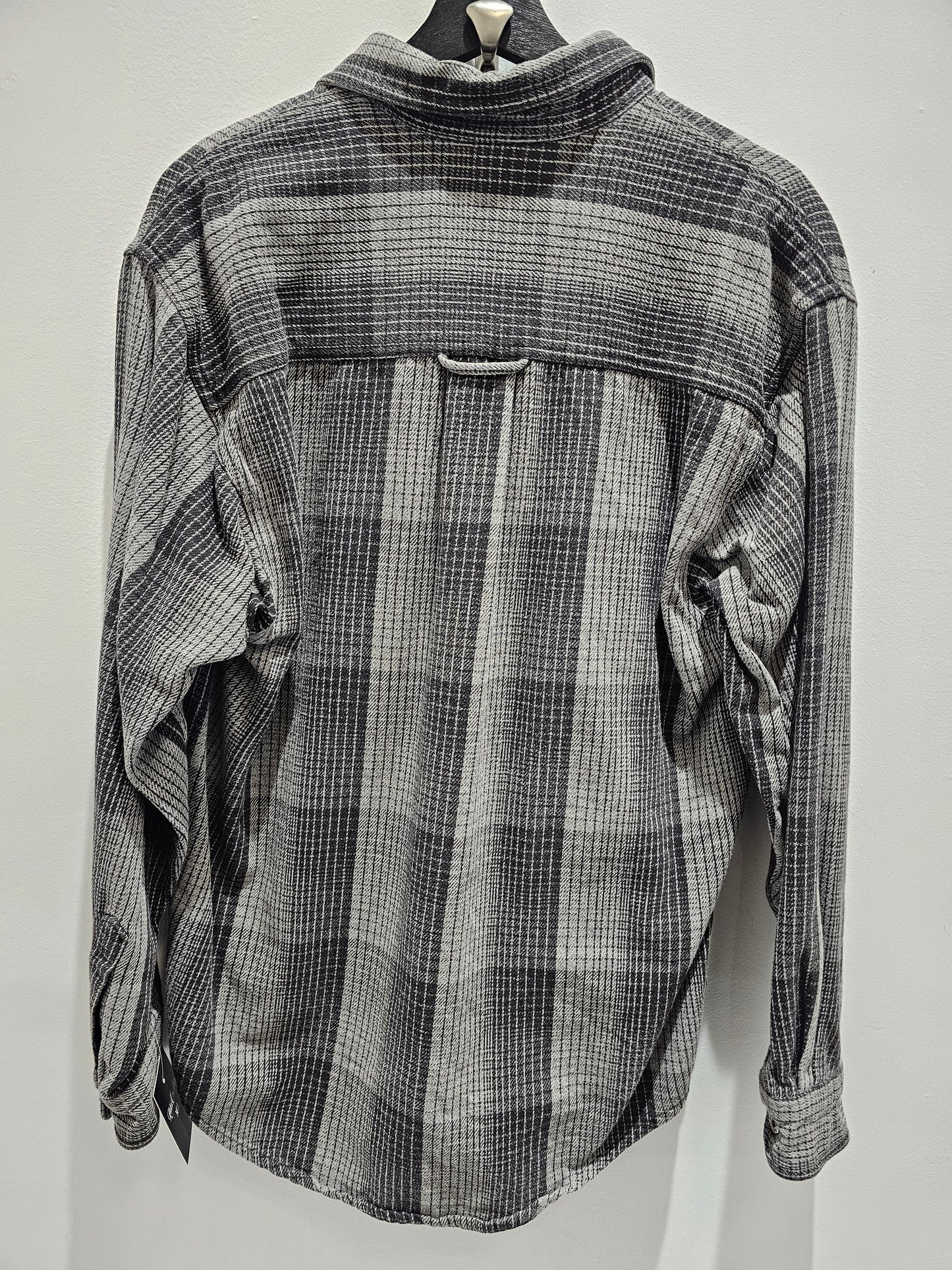 Harley Davidso buttons down grey plaid pocket longsleeve