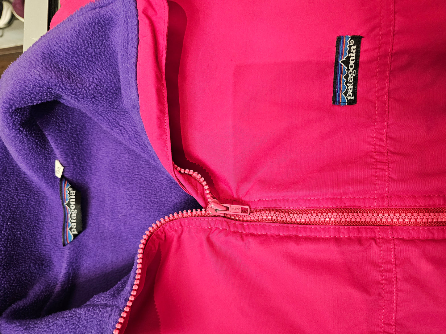 Vintage Patagonia Fleece lined windbreaker pink jacket