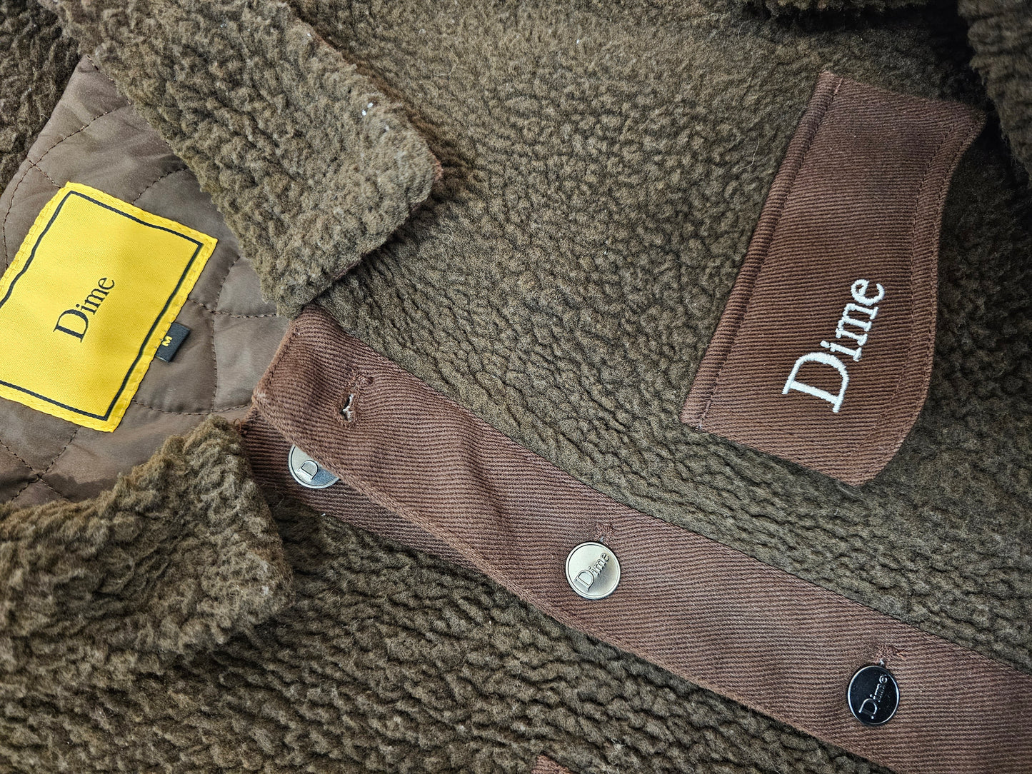 Dime Brown Sherpa Buttons down  jacket