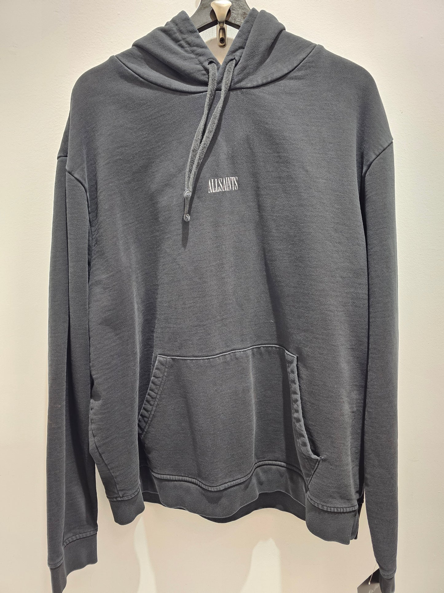 AllSaints classic washed black pullover hoodie