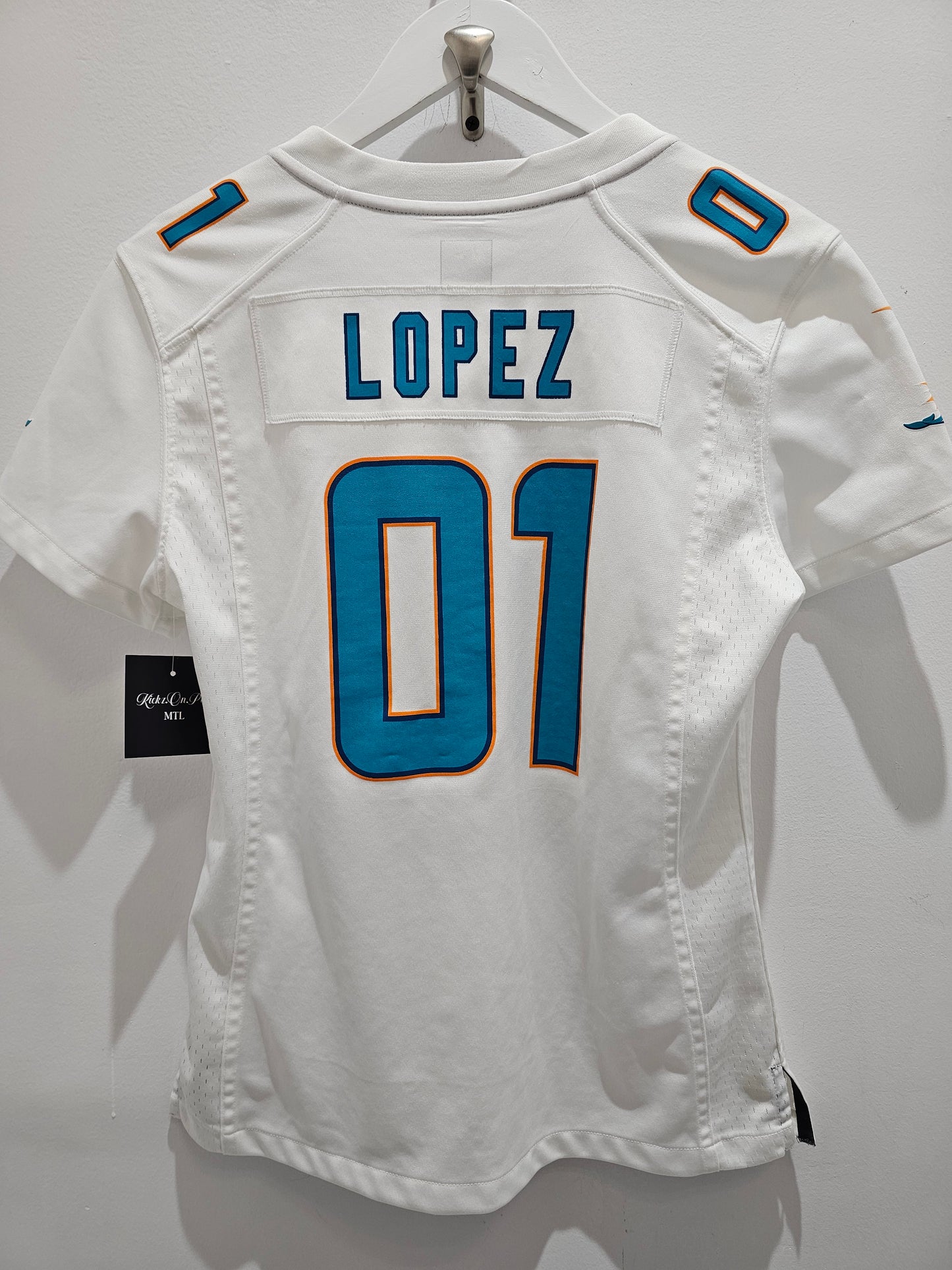 Nike Miami Dolphins #01 Lopez Custom NFL jersey 🏈