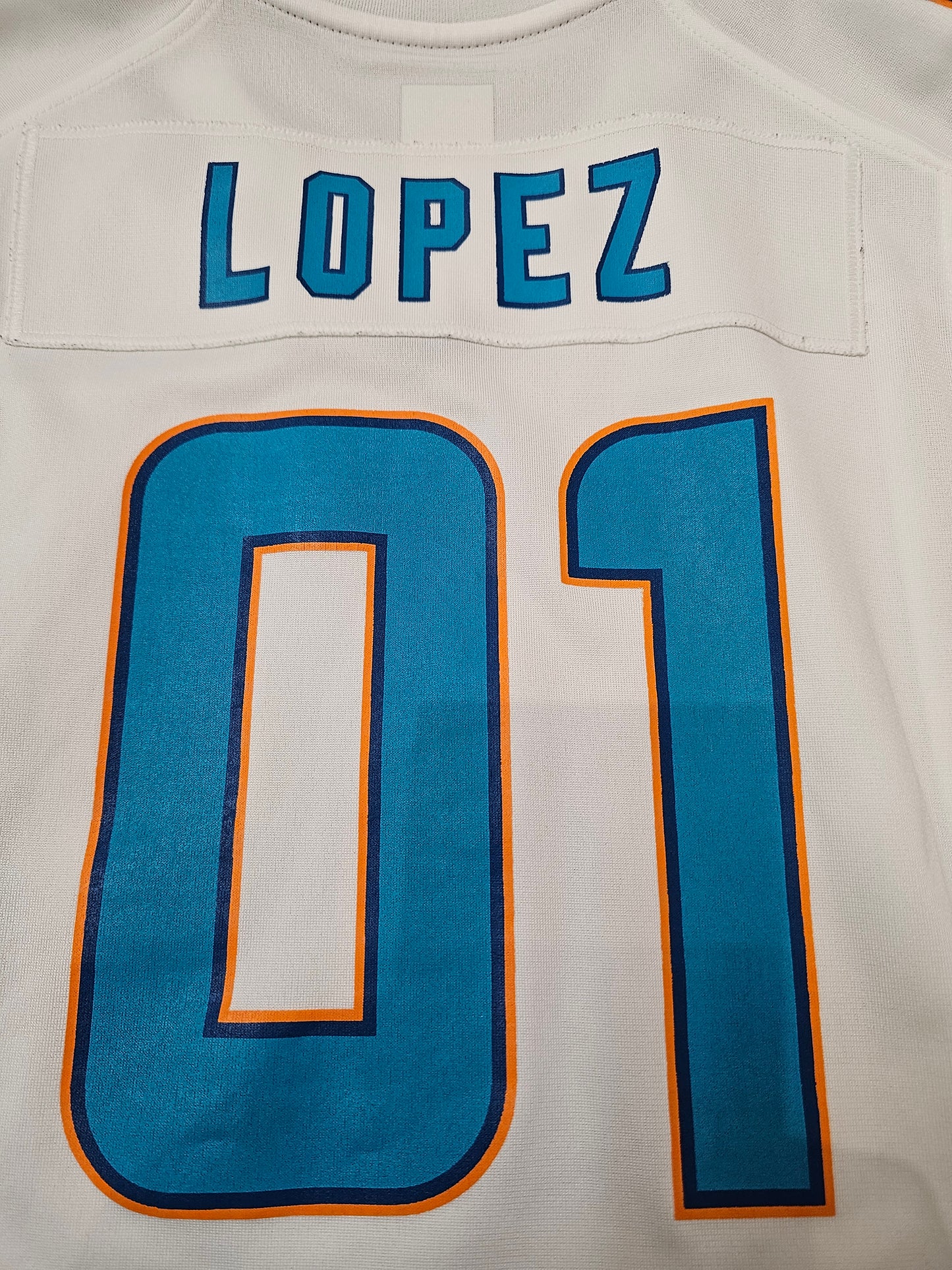 Nike Miami Dolphins #01 Lopez Custom NFL jersey 🏈