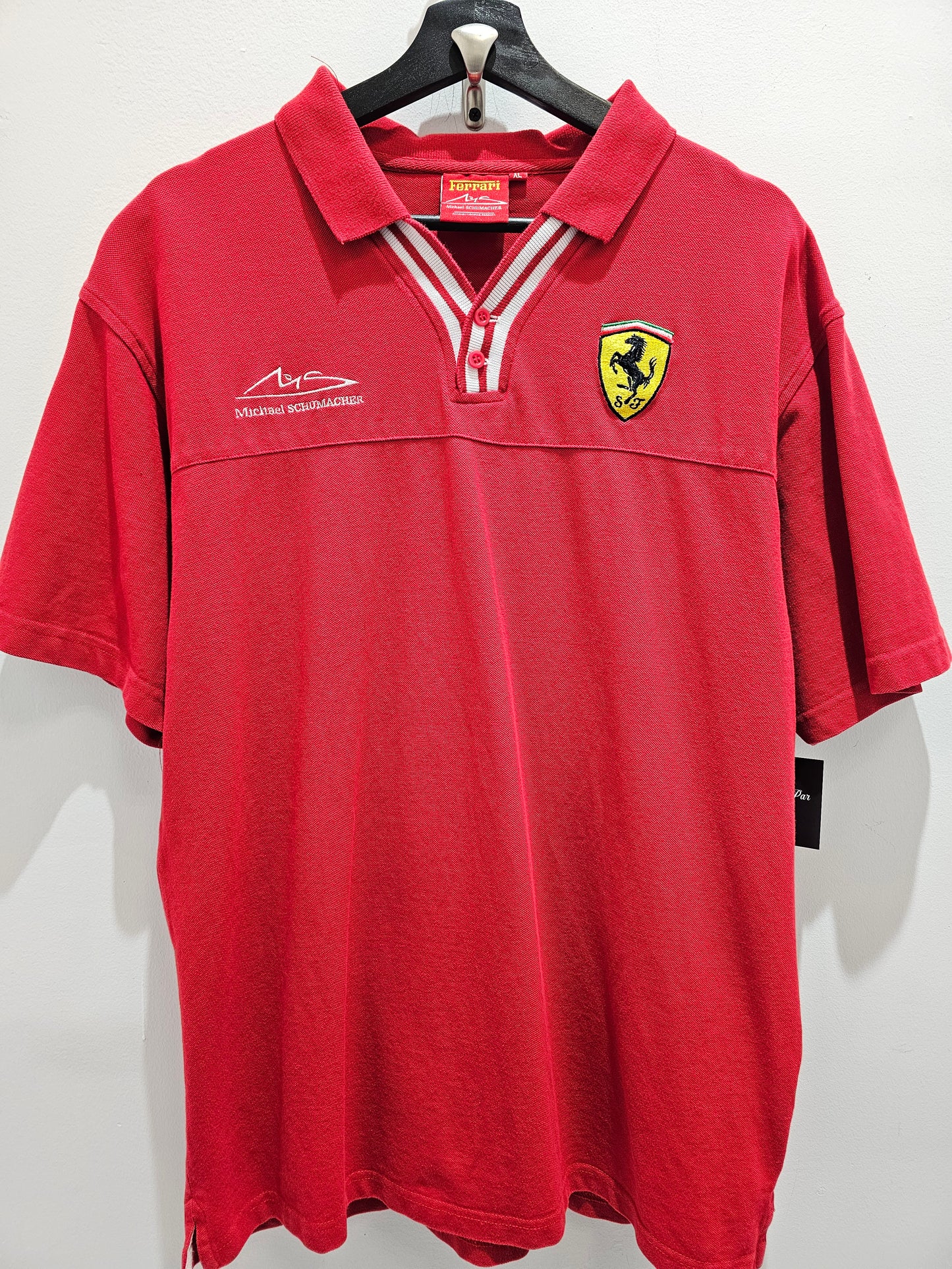 Vintage 99' Michael Schumacher Ferrari Buttons Polo Tshirt  🏎