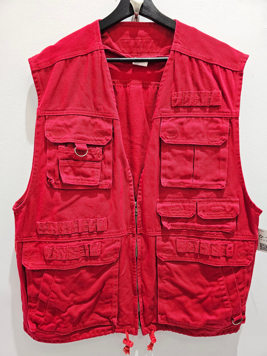 Exhaust Jeans Red Fishermans Fullzipper Vest