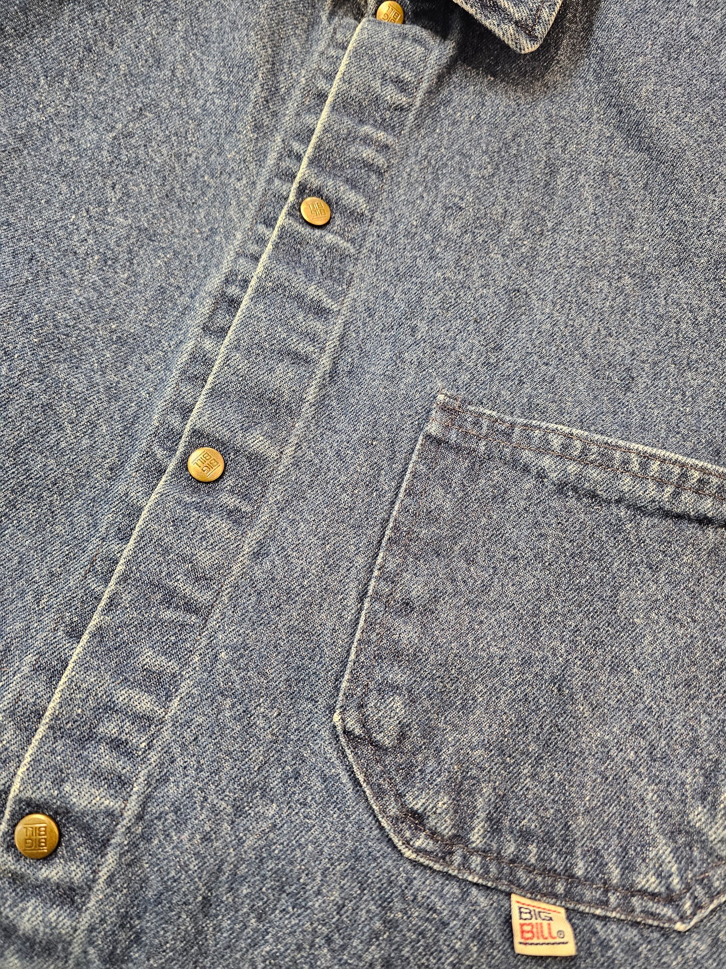 Vintage Big bill snap button washed denim jacket