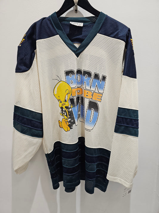 Vintage 95' Tweety bird Warner bros air cool hockey style jersey 🏒