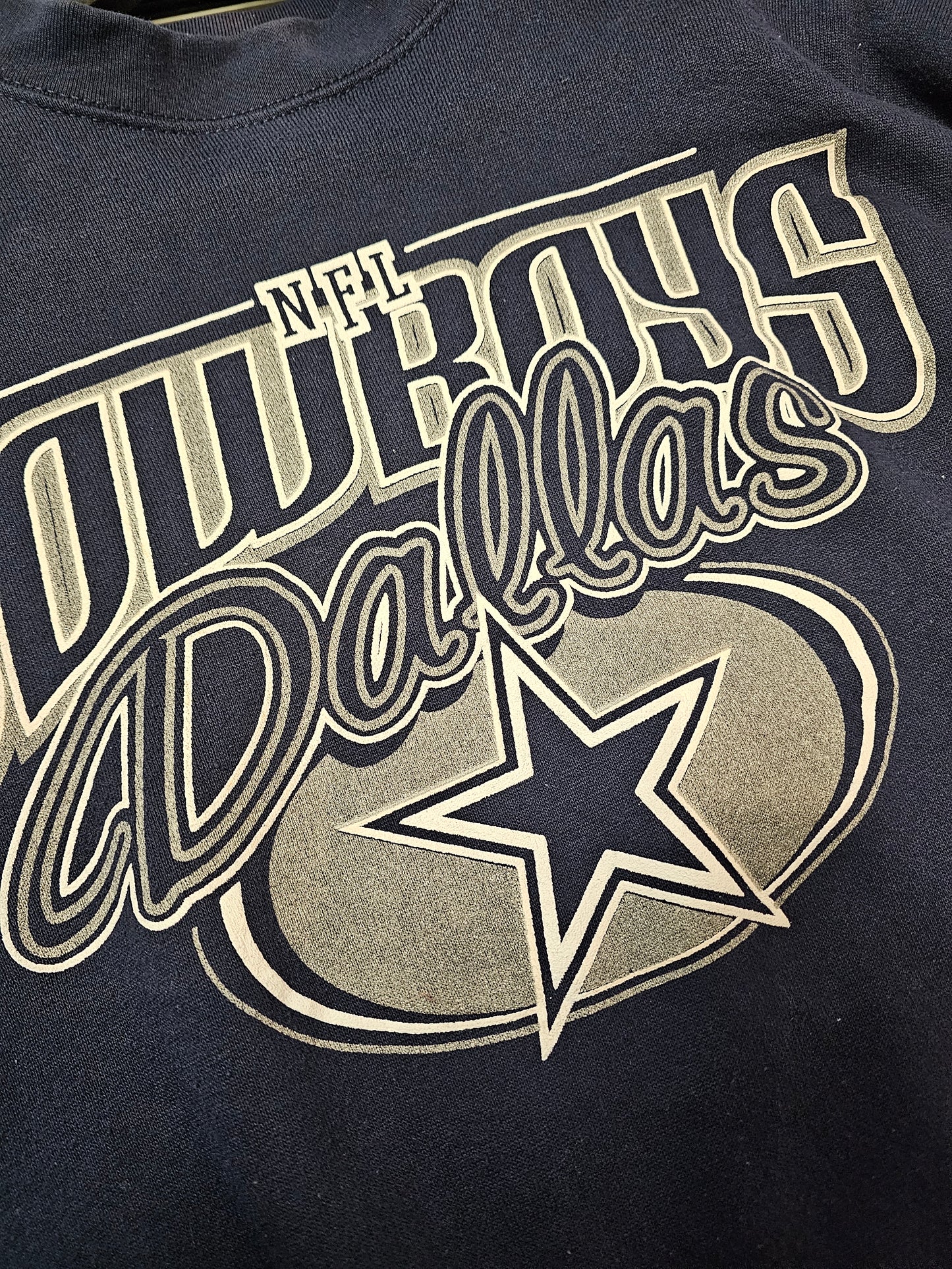 Vintage Logo 7 NFL Dallas Cowboys navy crewneck