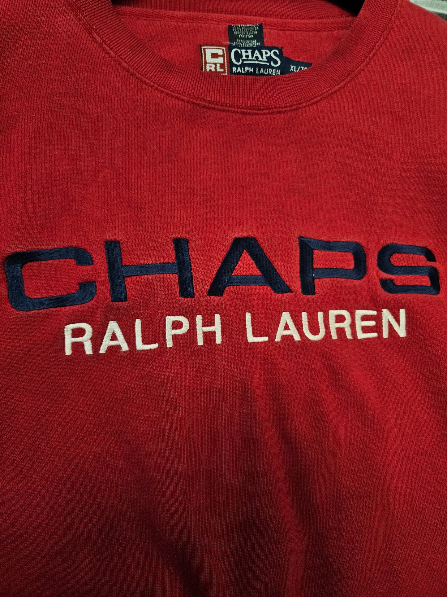 Vintage Chaps Ralph Lauren Strawberry Red Crewneck