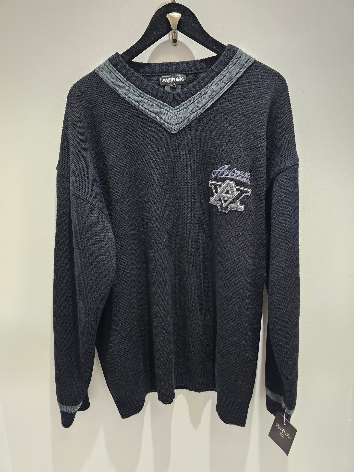 Avirex black knit sweater