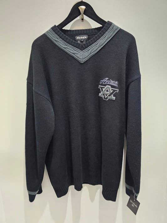 Avirex black knit sweater