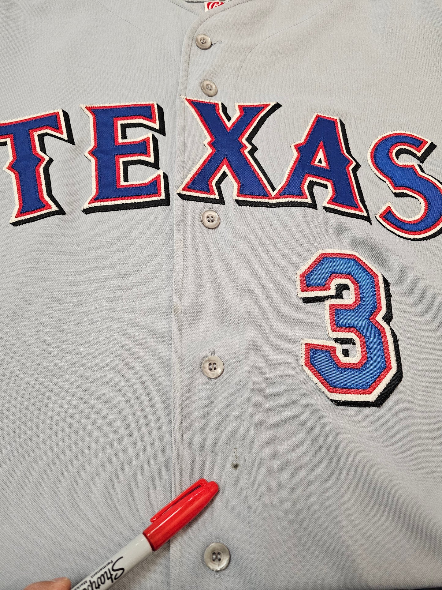 Alex Rodriguez #3 Texas Rangers Rawling baseball jersey