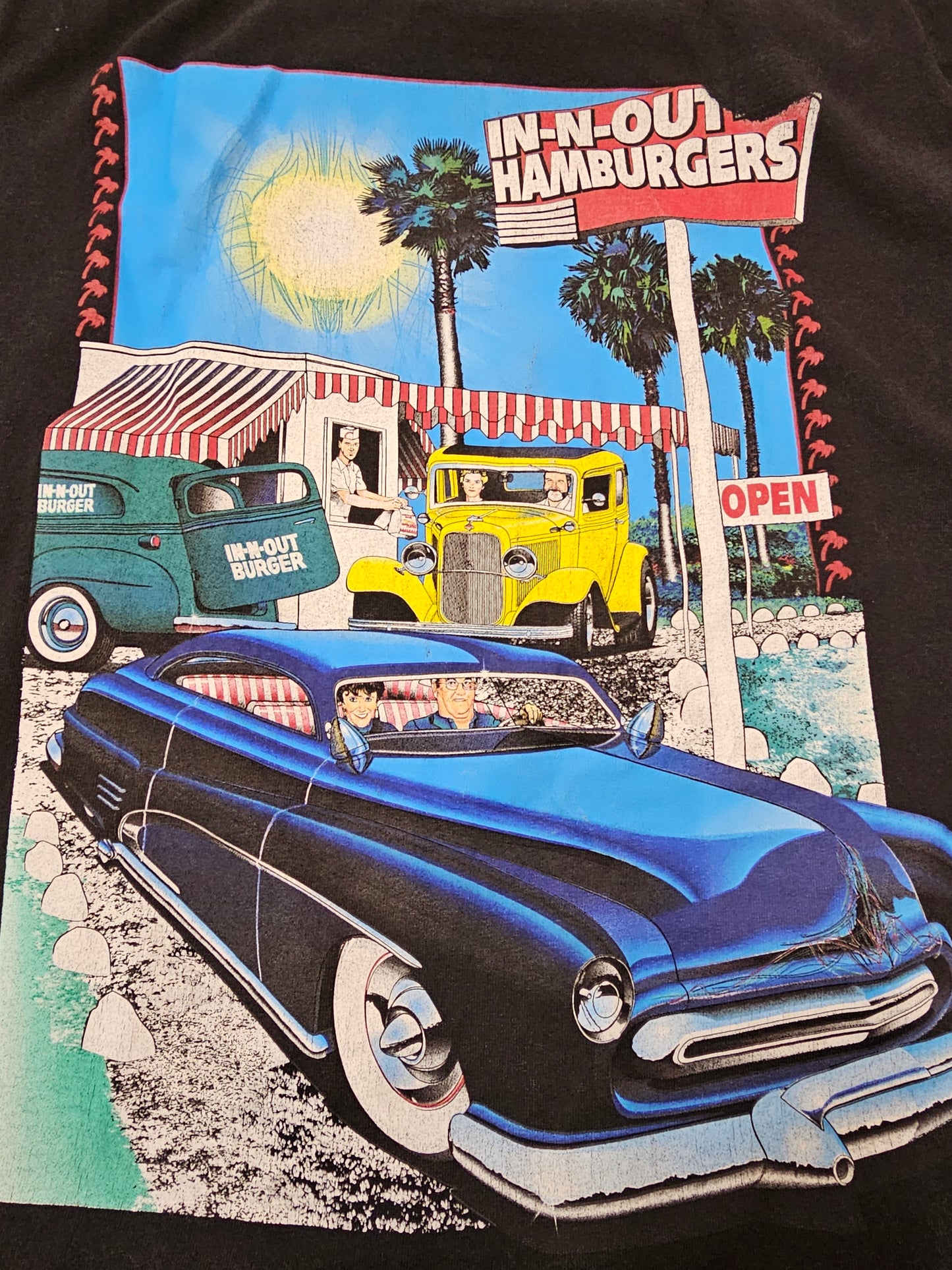 In N out Burger California Big Print Black Tshirt