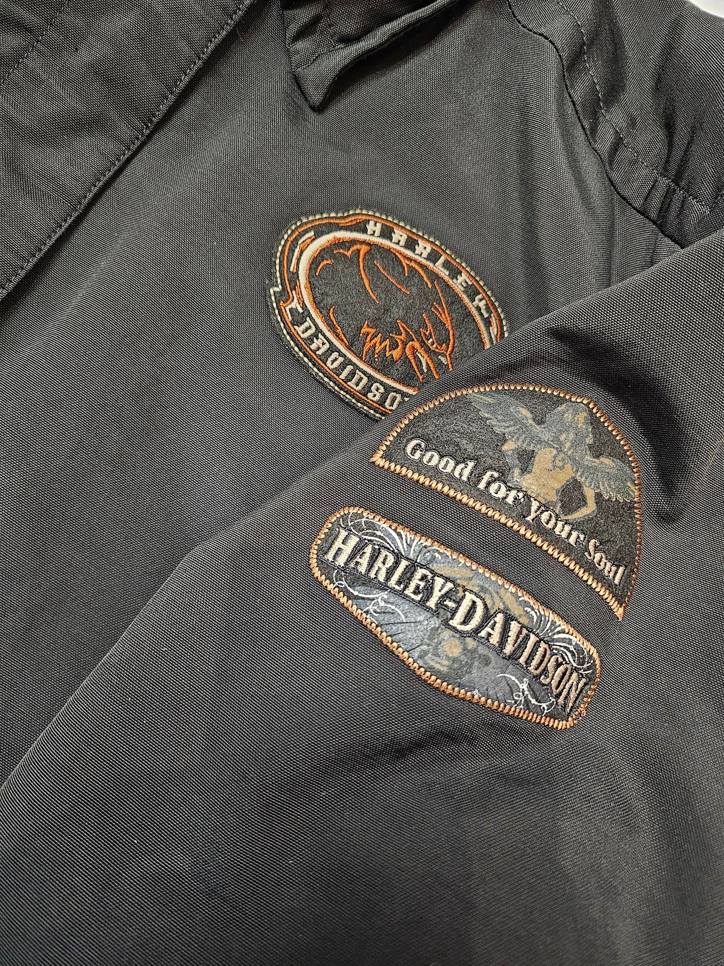 Harley Davidson Good for your soul black zip up jacket