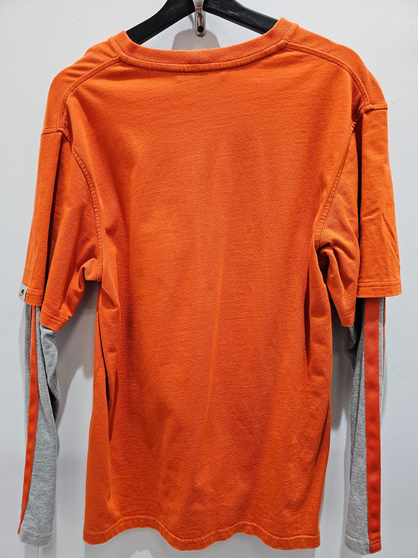 Vintage Nike swoosh grey orange tshirt longsleeve