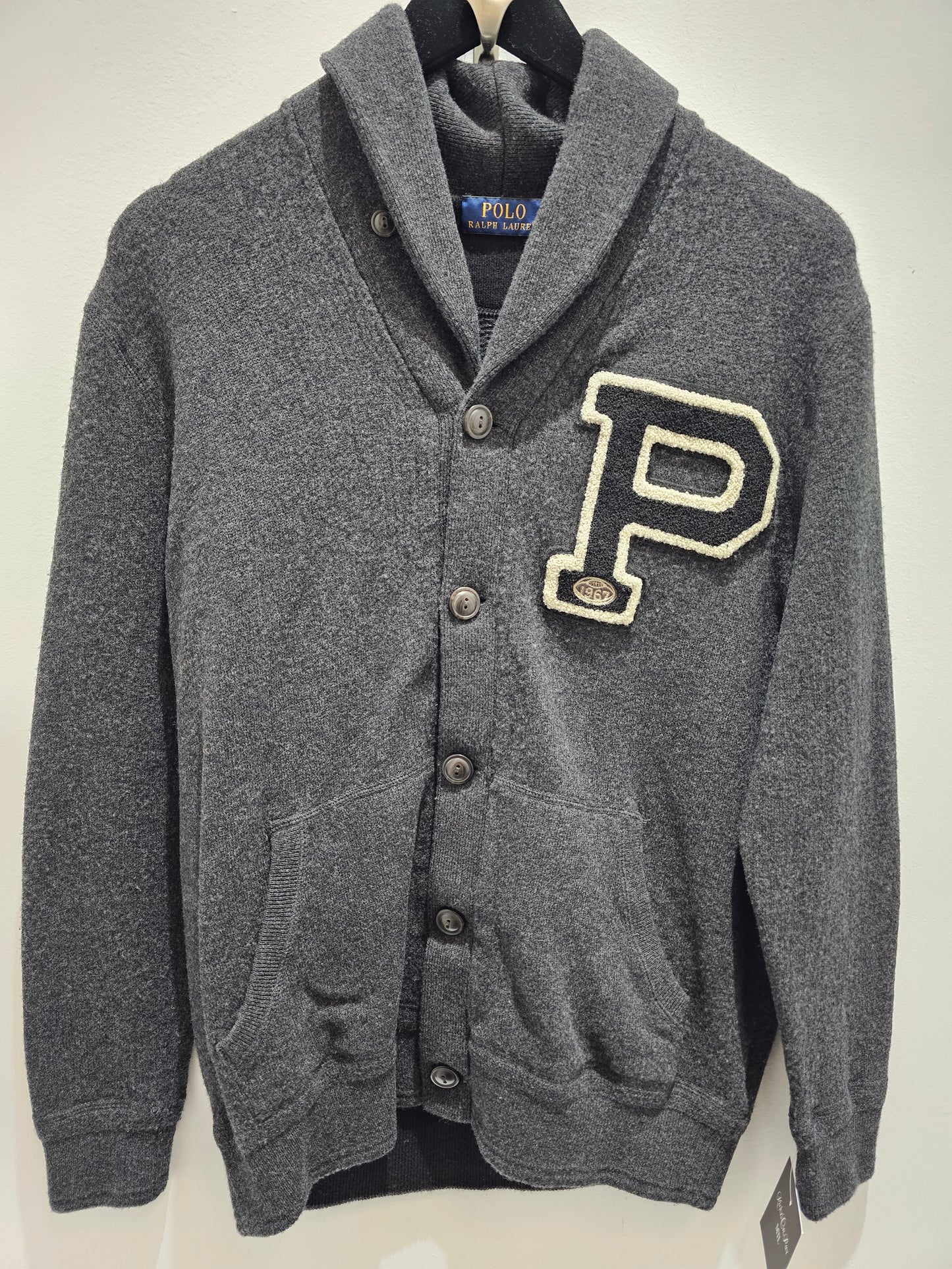 Polo Ralph Lauren Varsity Patch Collared Dark grey Cardigan