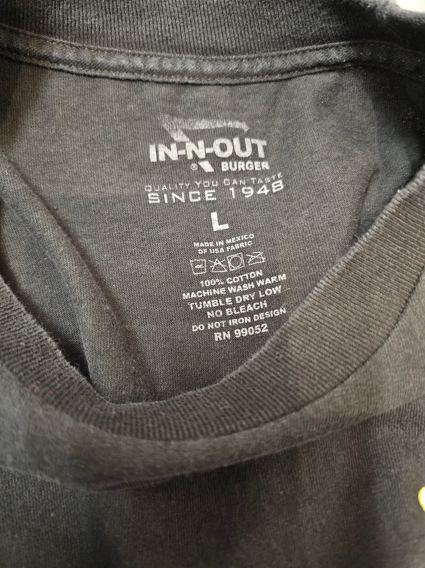 In N out Burger California Big Print Black Tshirt