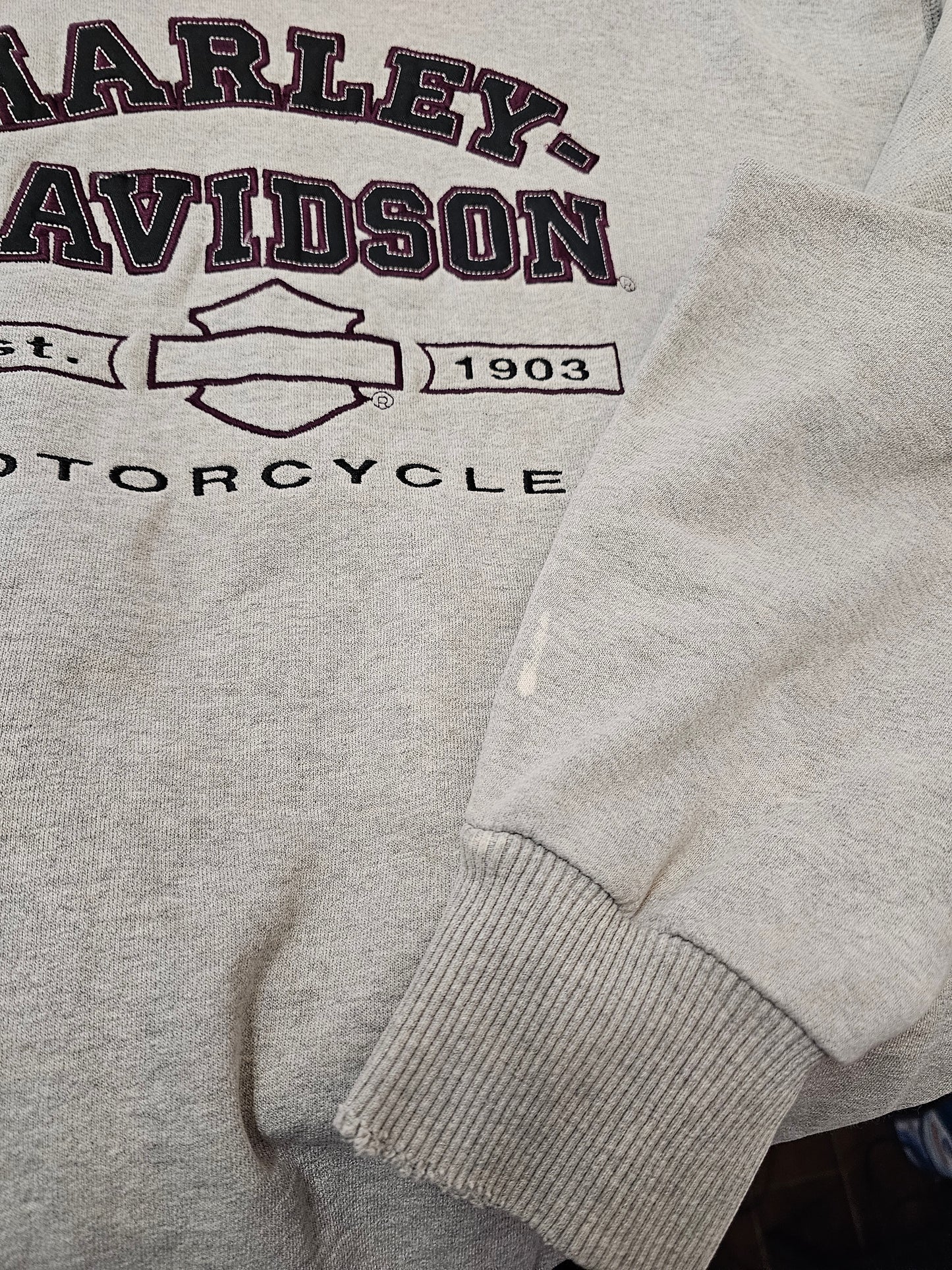 Harley davidson blanchette grey crewneck