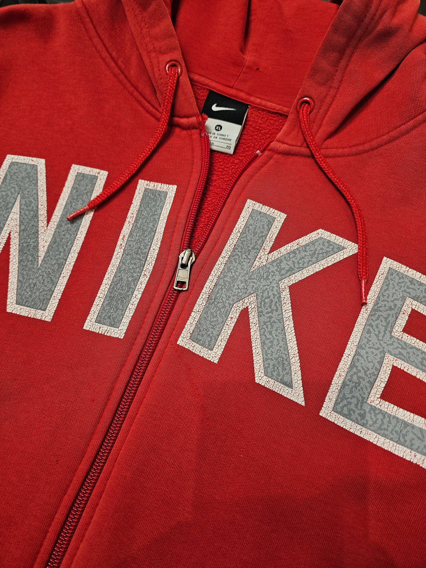 Nike print washed red fullzip pullover hoodie