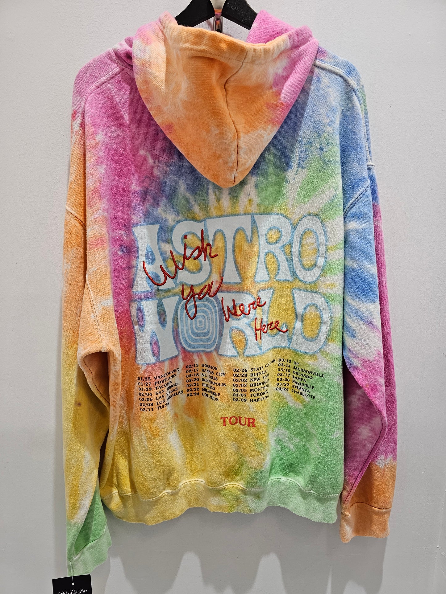 Travis Scott Astroworld Tour Skipping Bear Hoodie Tie Dye