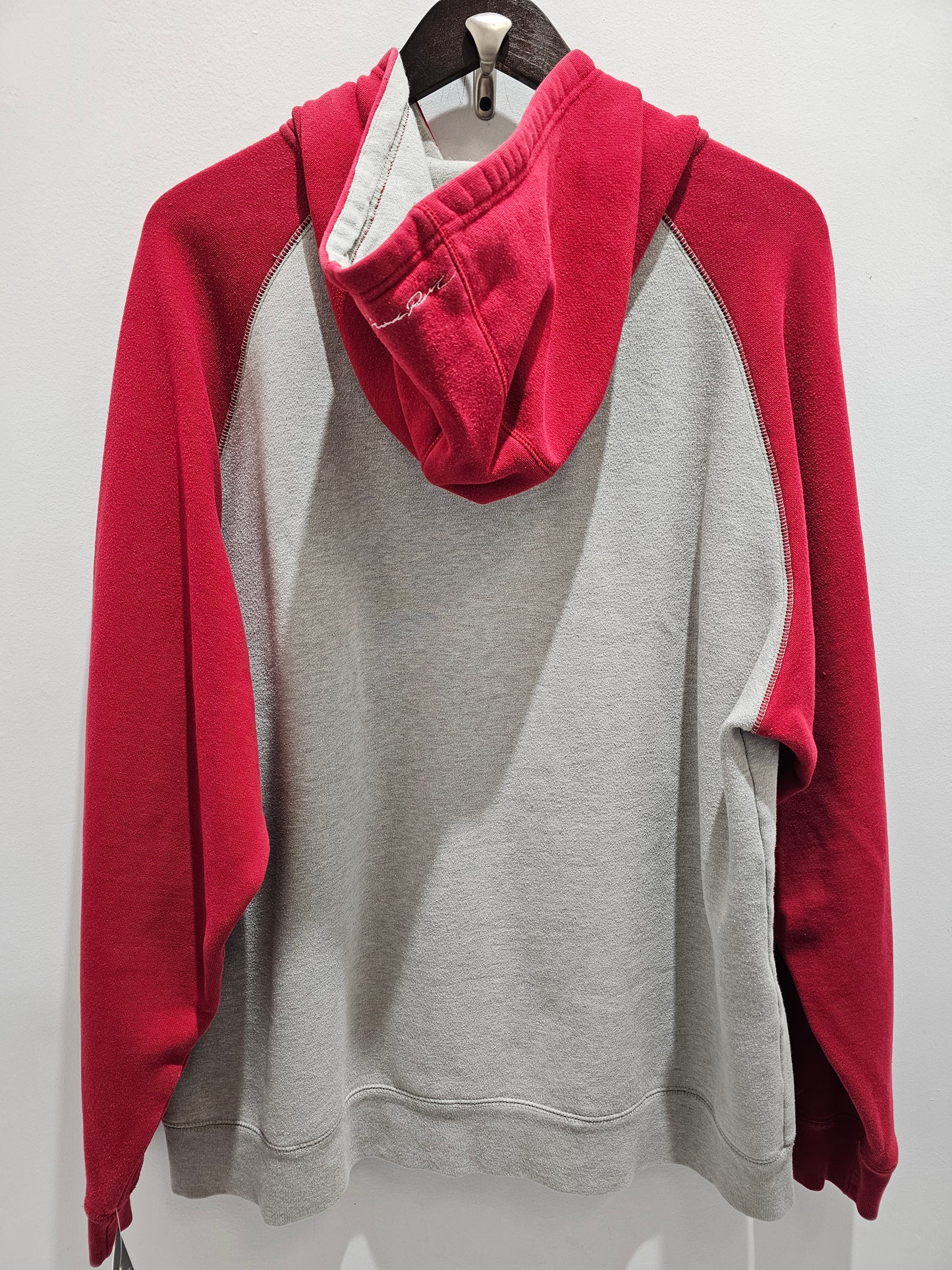 Third rail grey/red fullzip pullover hoodie