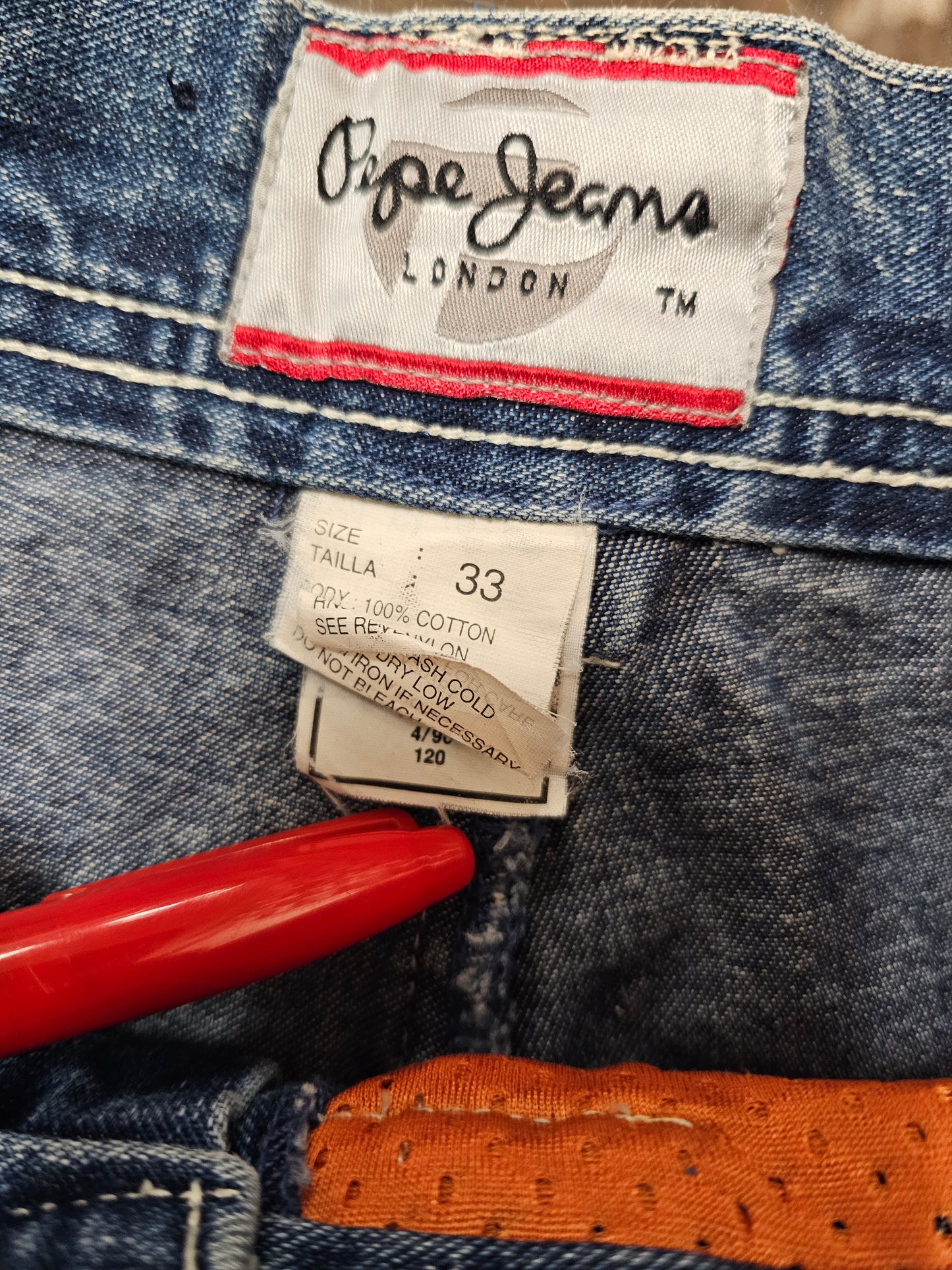 Vintage pepe jeans london 96' washed denim reaction jeans