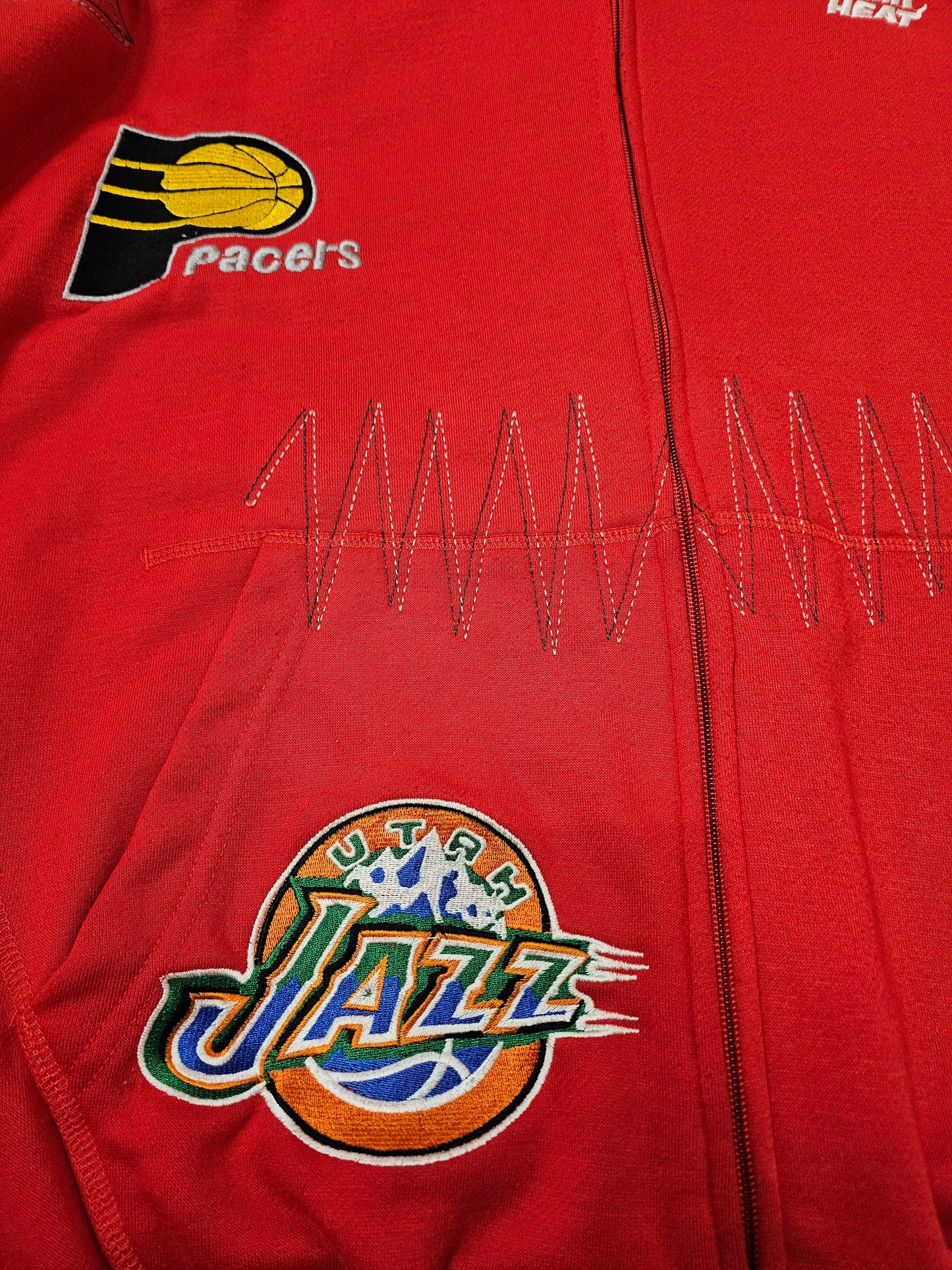 Unk NBA y2k all over patch zip up jacket