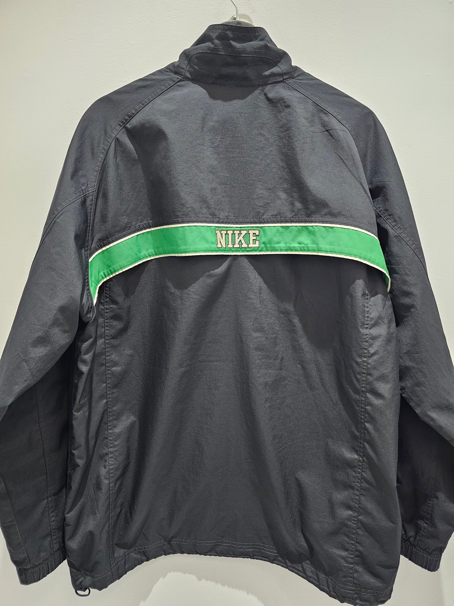 Vintage Nike Swoosh Black/Green Zipup Track Jacket