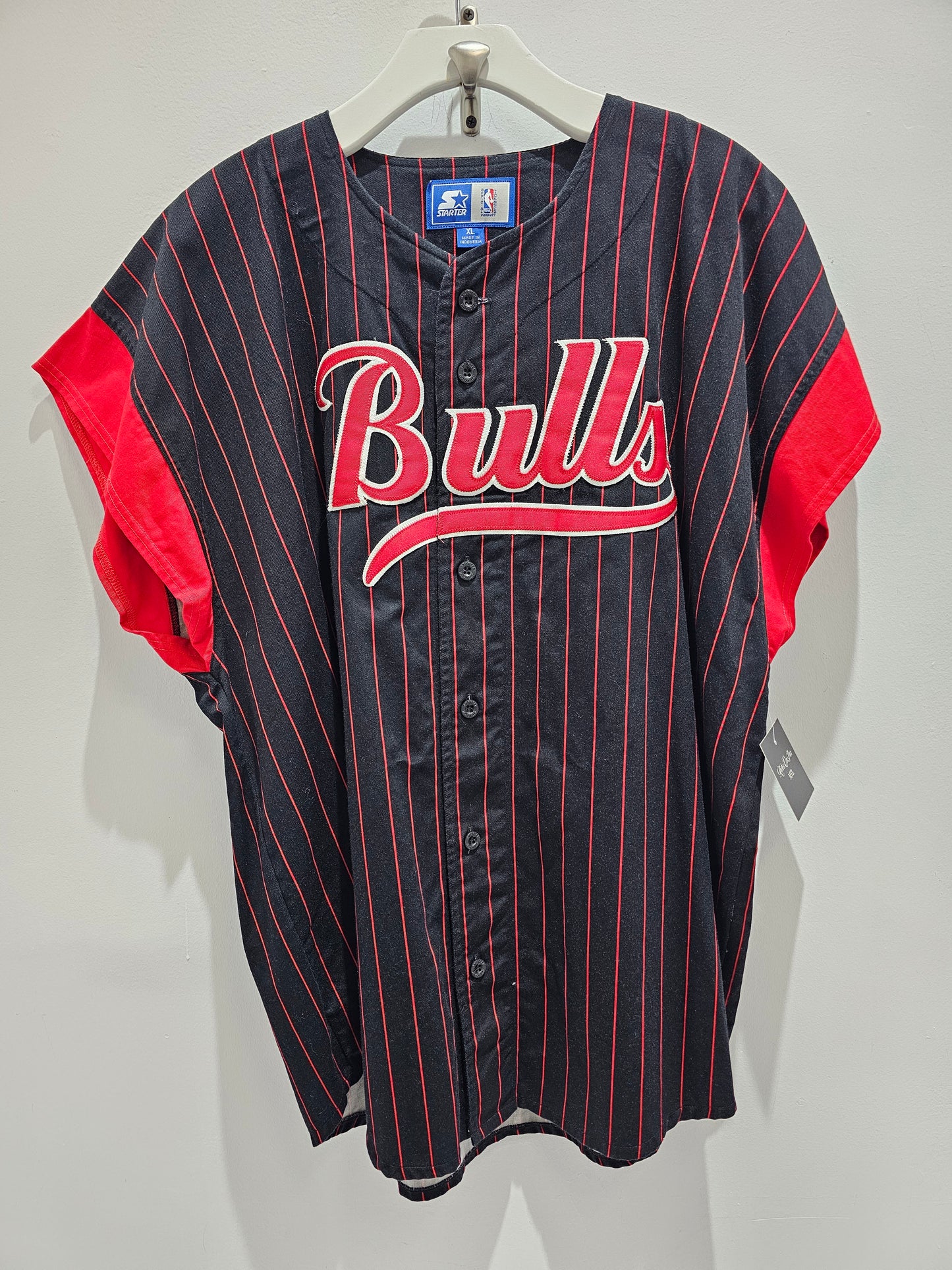 Vintage 90s Chicago bulls starter Pinstripe baseball jersey