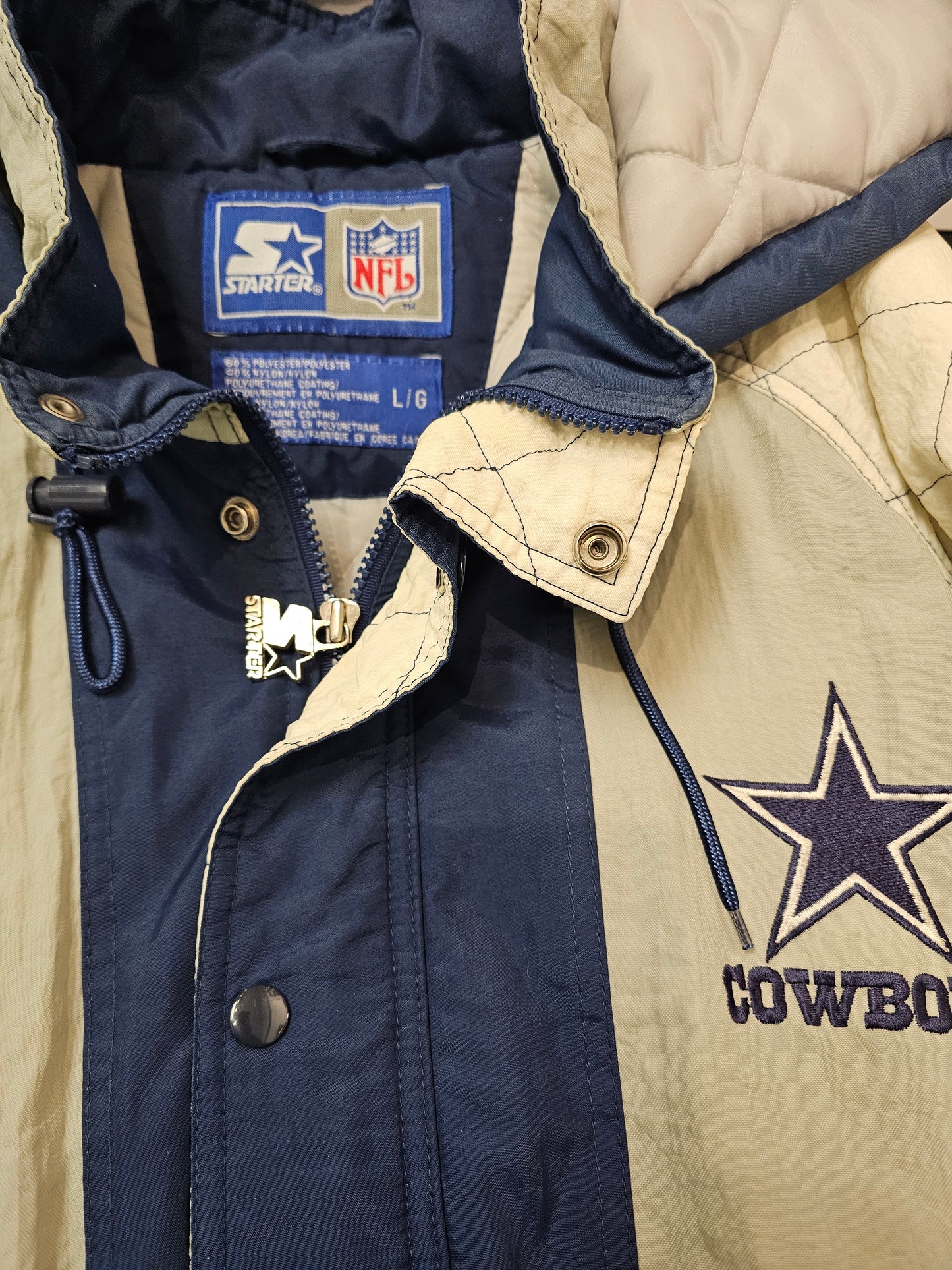 Vintage Starter NFL Dallas cowboys zip up buttons puffer jacket