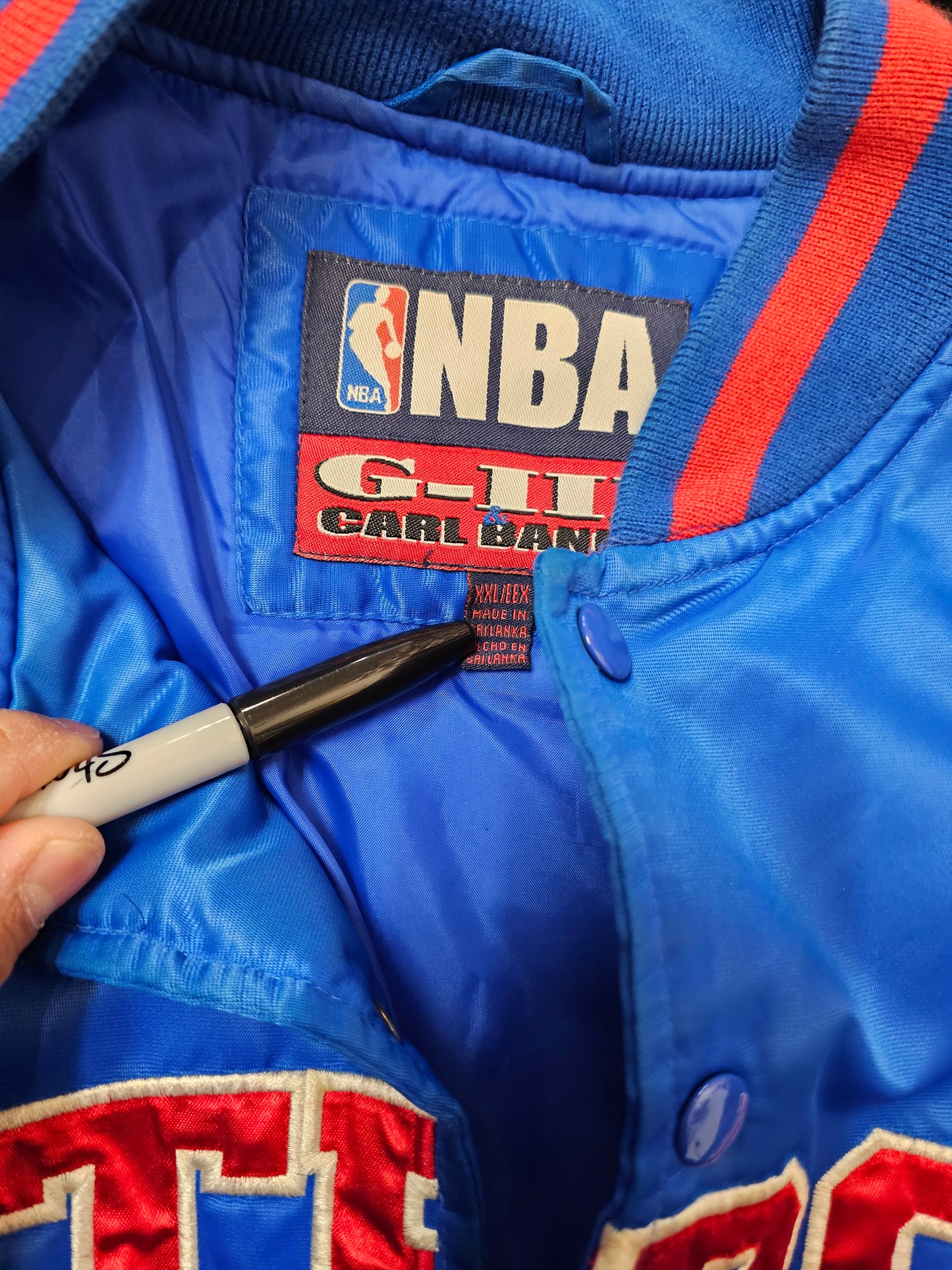 Nba GIII Carl banks Detroit Piston bomber jacket 🏀