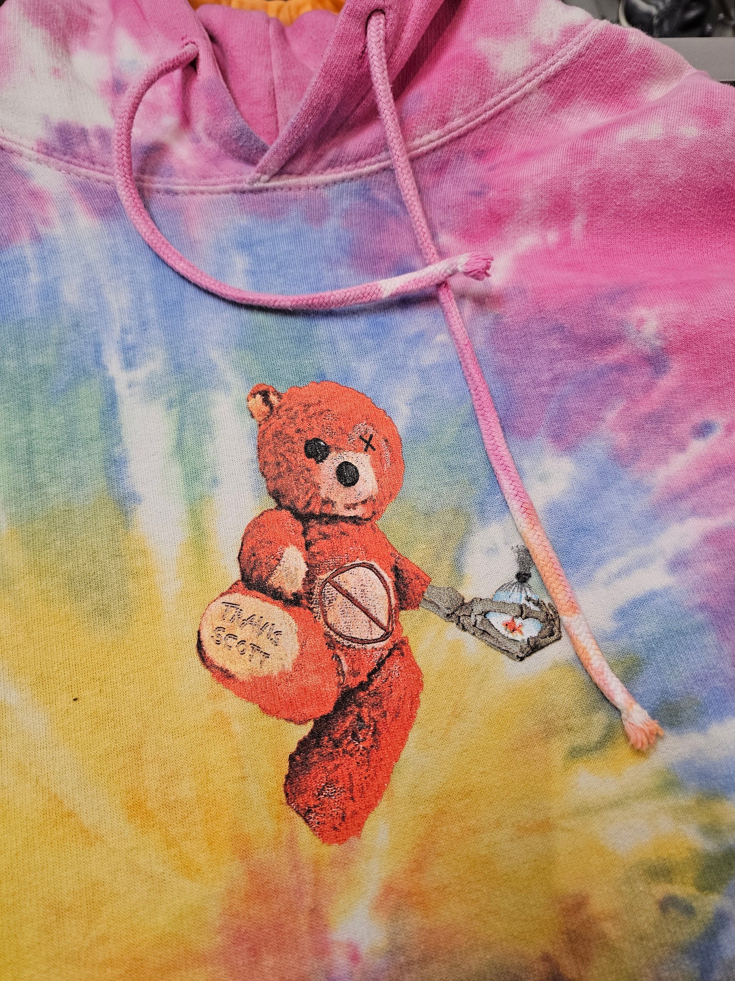 Travis Scott Astroworld Tour Skipping Bear Hoodie Tie Dye