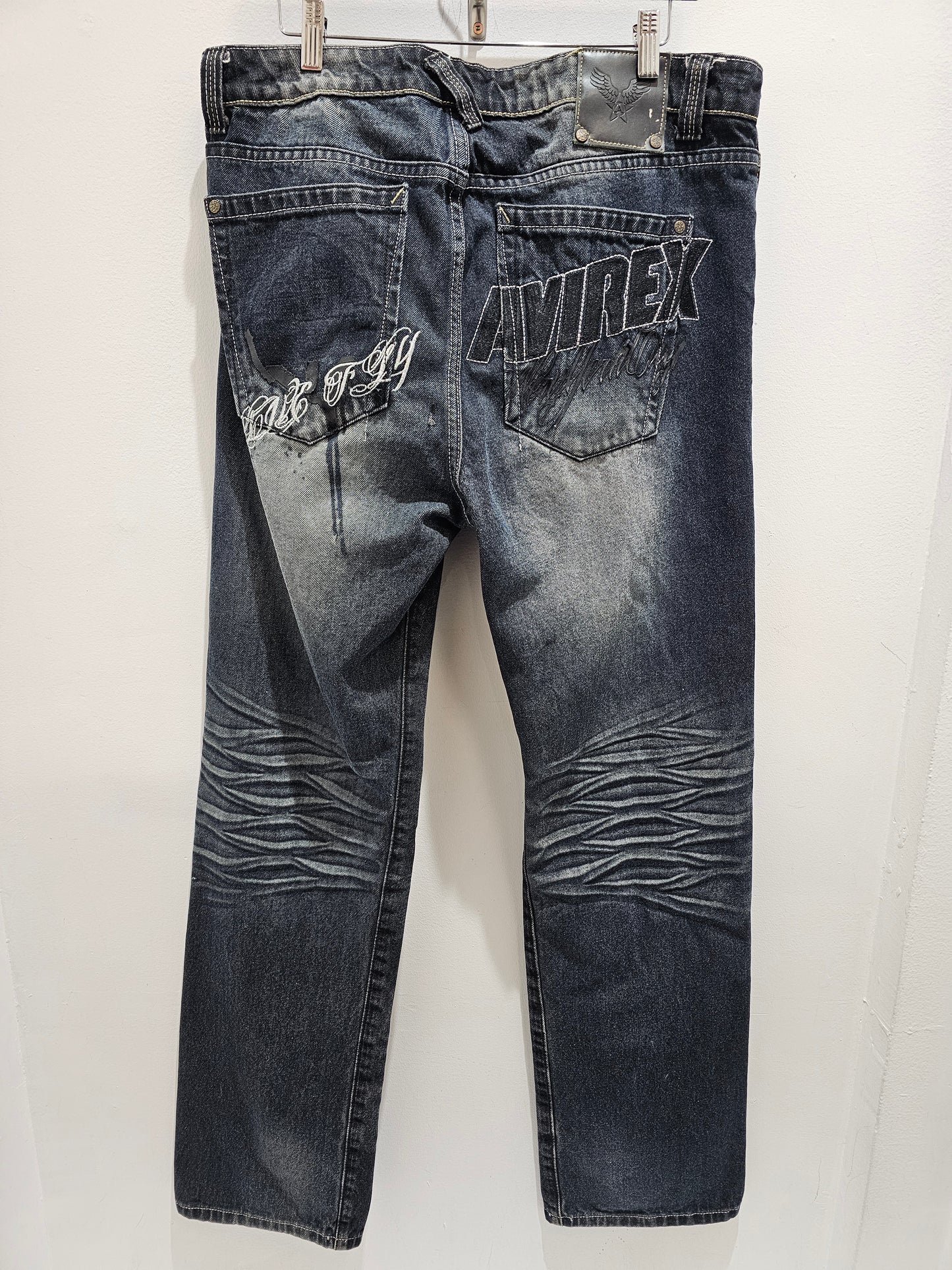 Avirex spellout logo Y2k Denim Pants