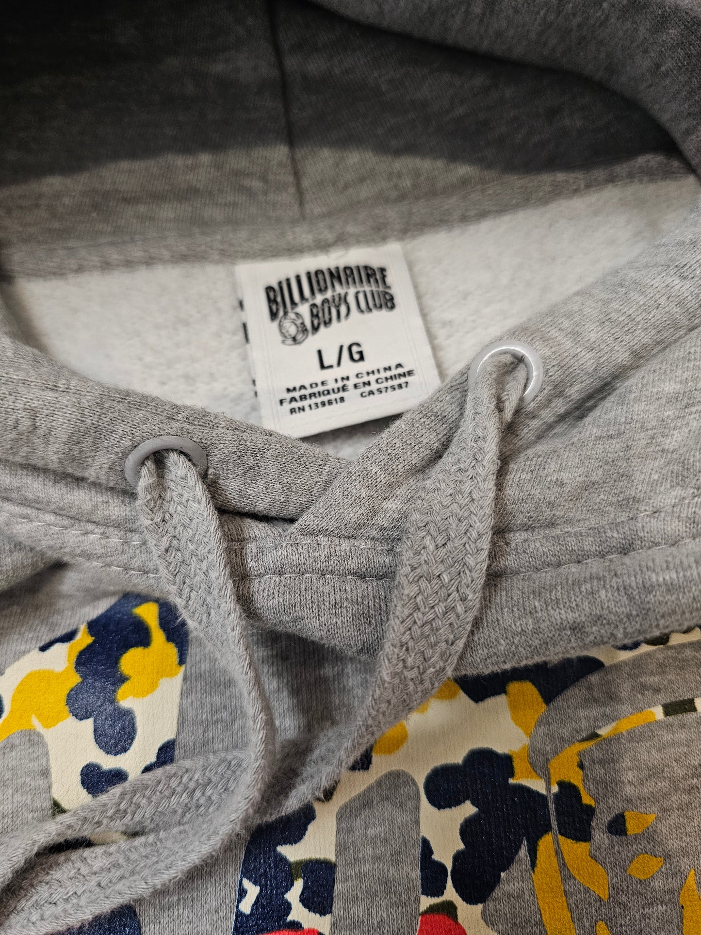 Billionaire boys club camo print grey pullover hoodie