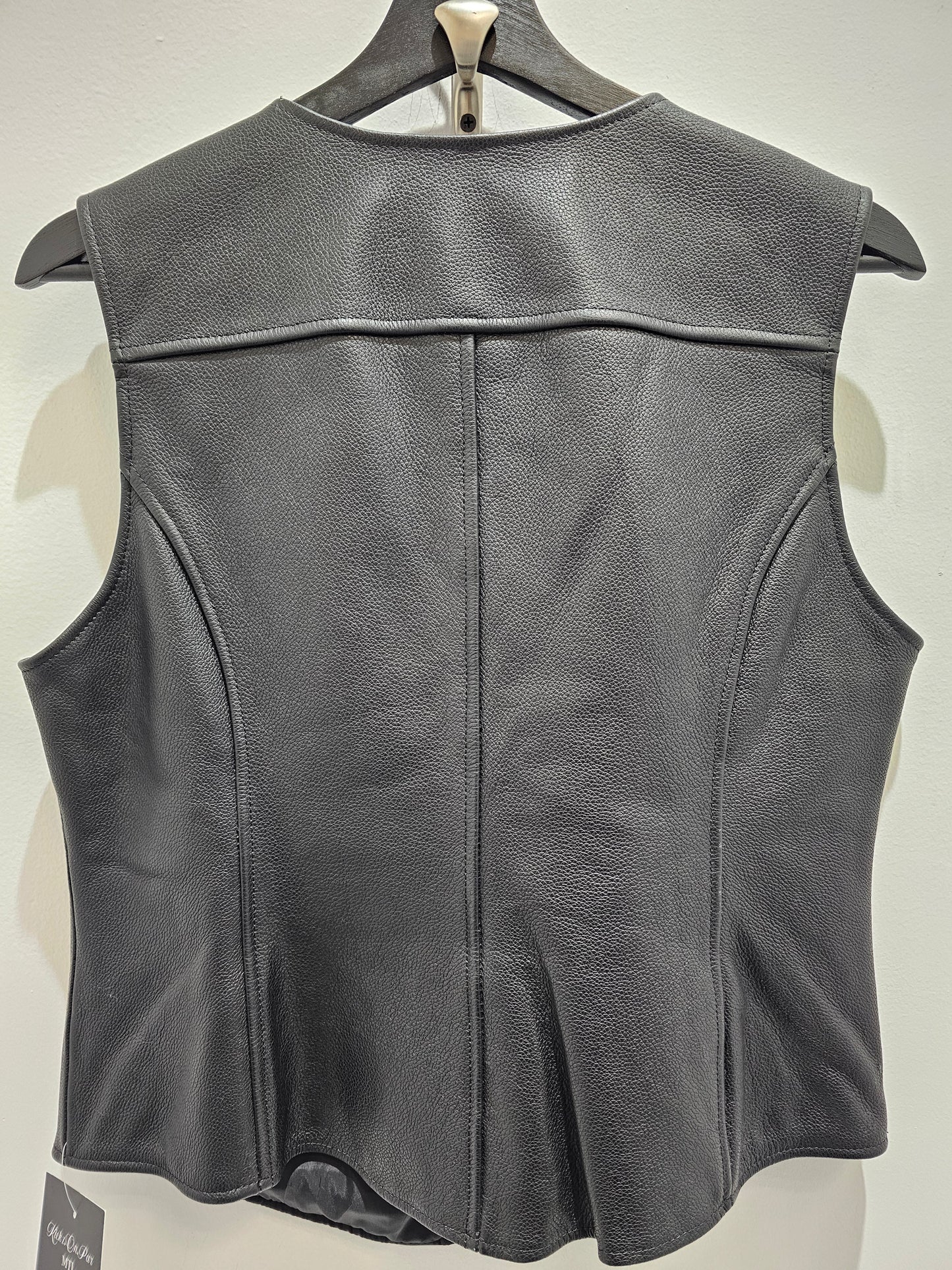 Harley davidson womens leather biker buttons vest