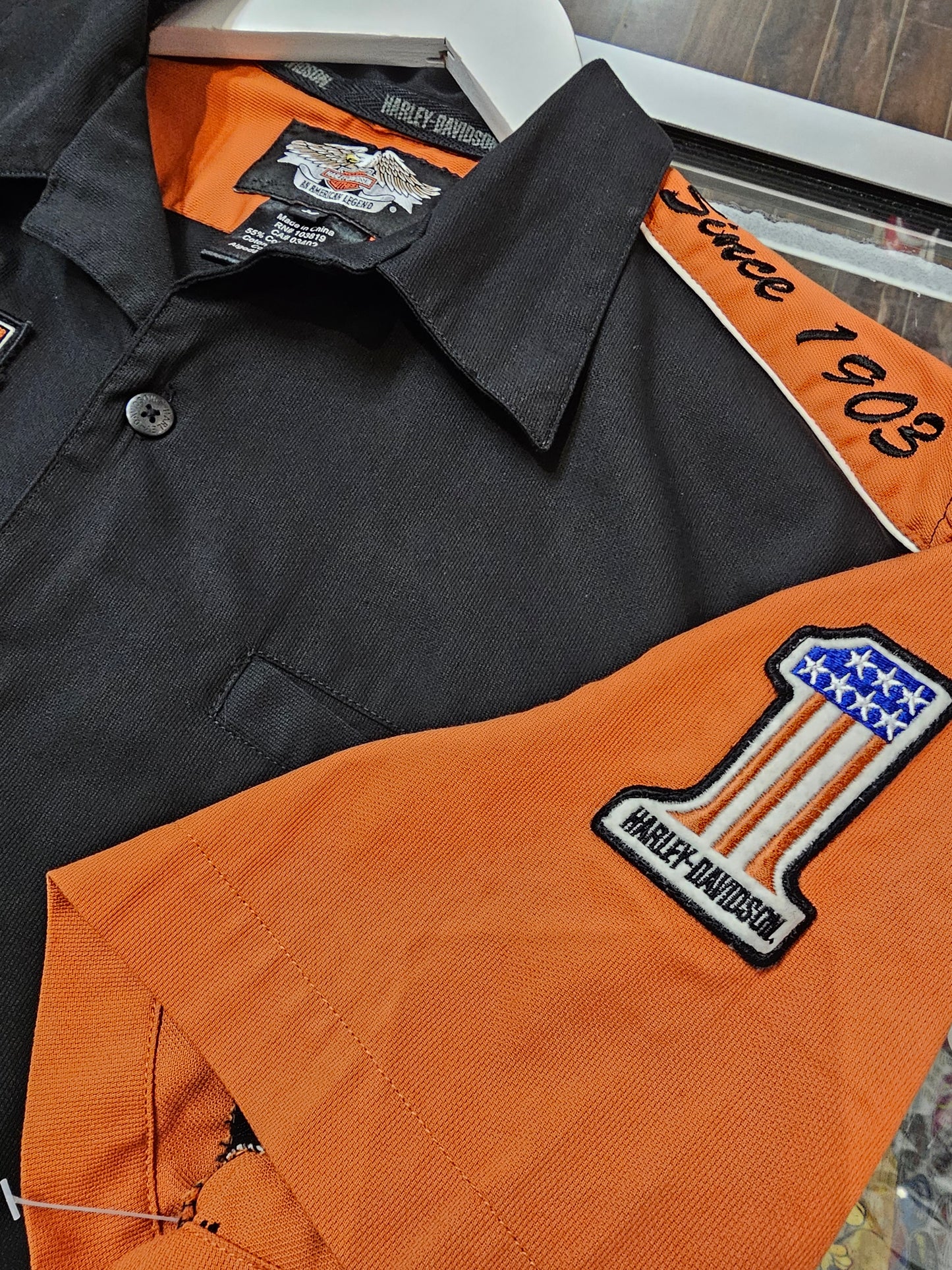 Harley davidson buttons up polo short sleeve