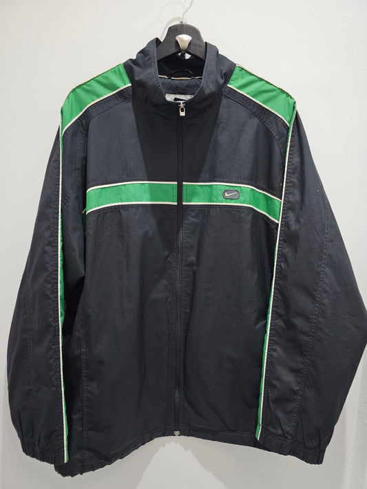 Vintage Nike Swoosh Black/Green Zipup Track Jacket