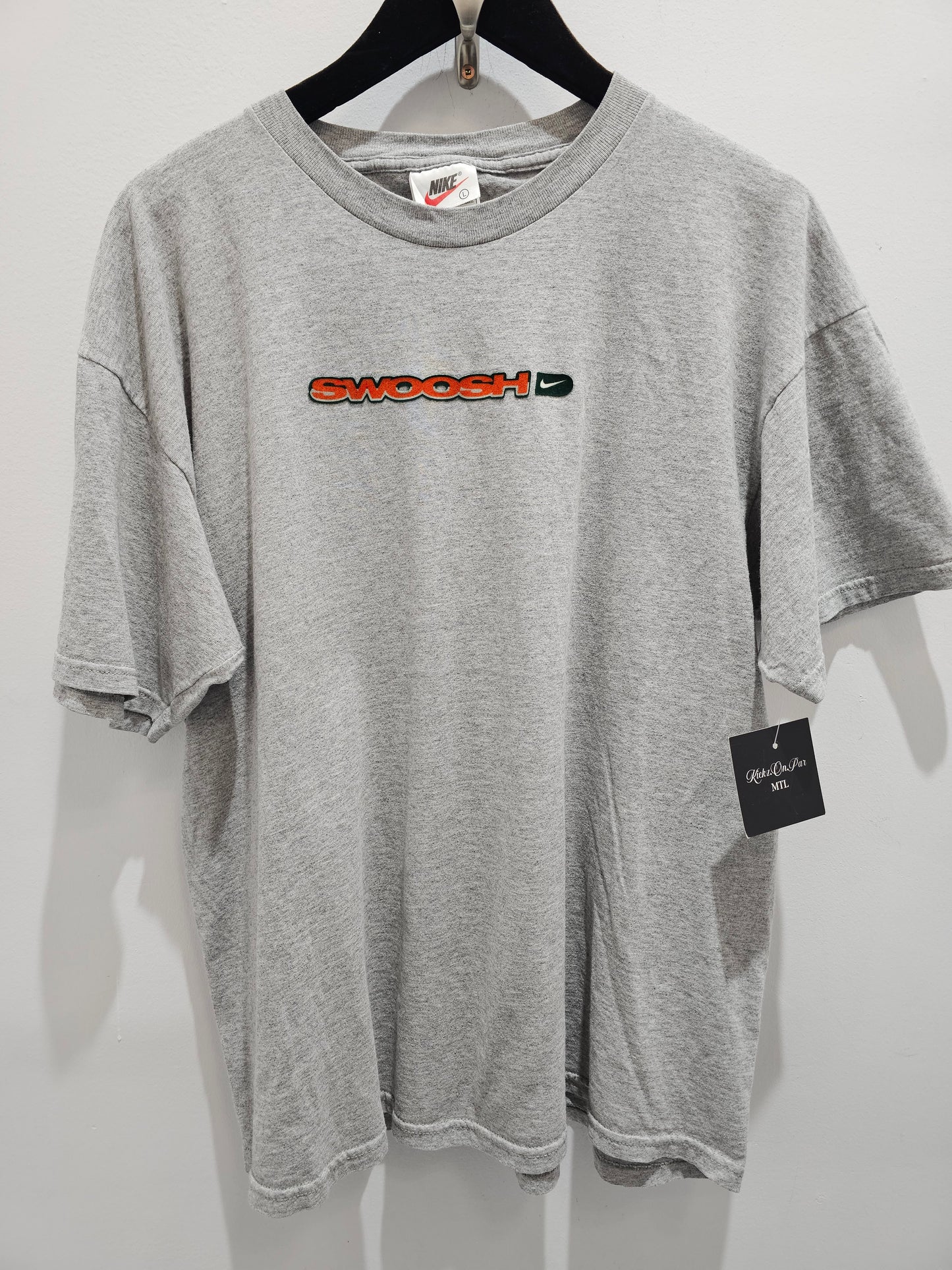 Vintage Nike swoosh grey tshirt