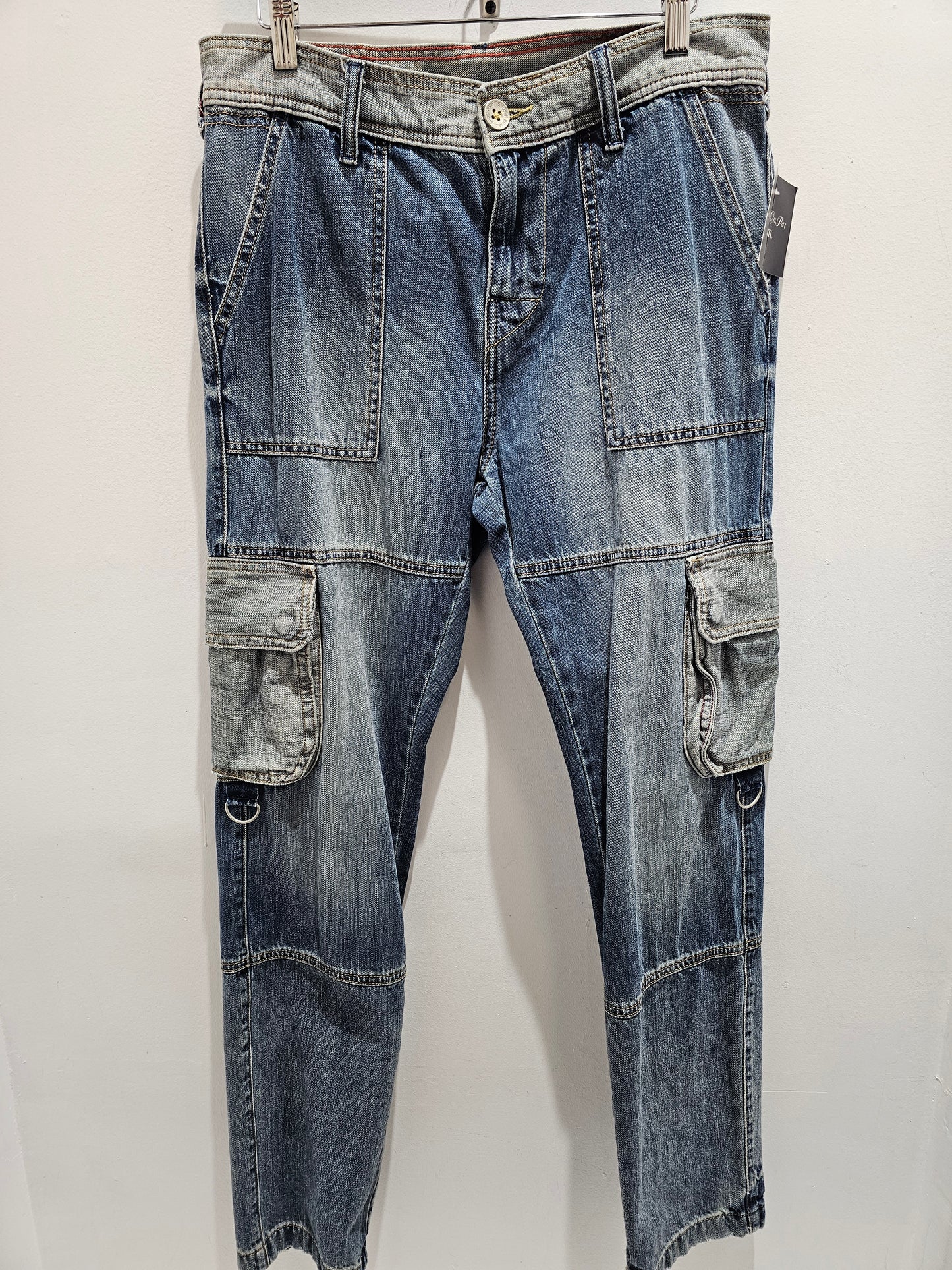 True religion washed cargo denim jeans