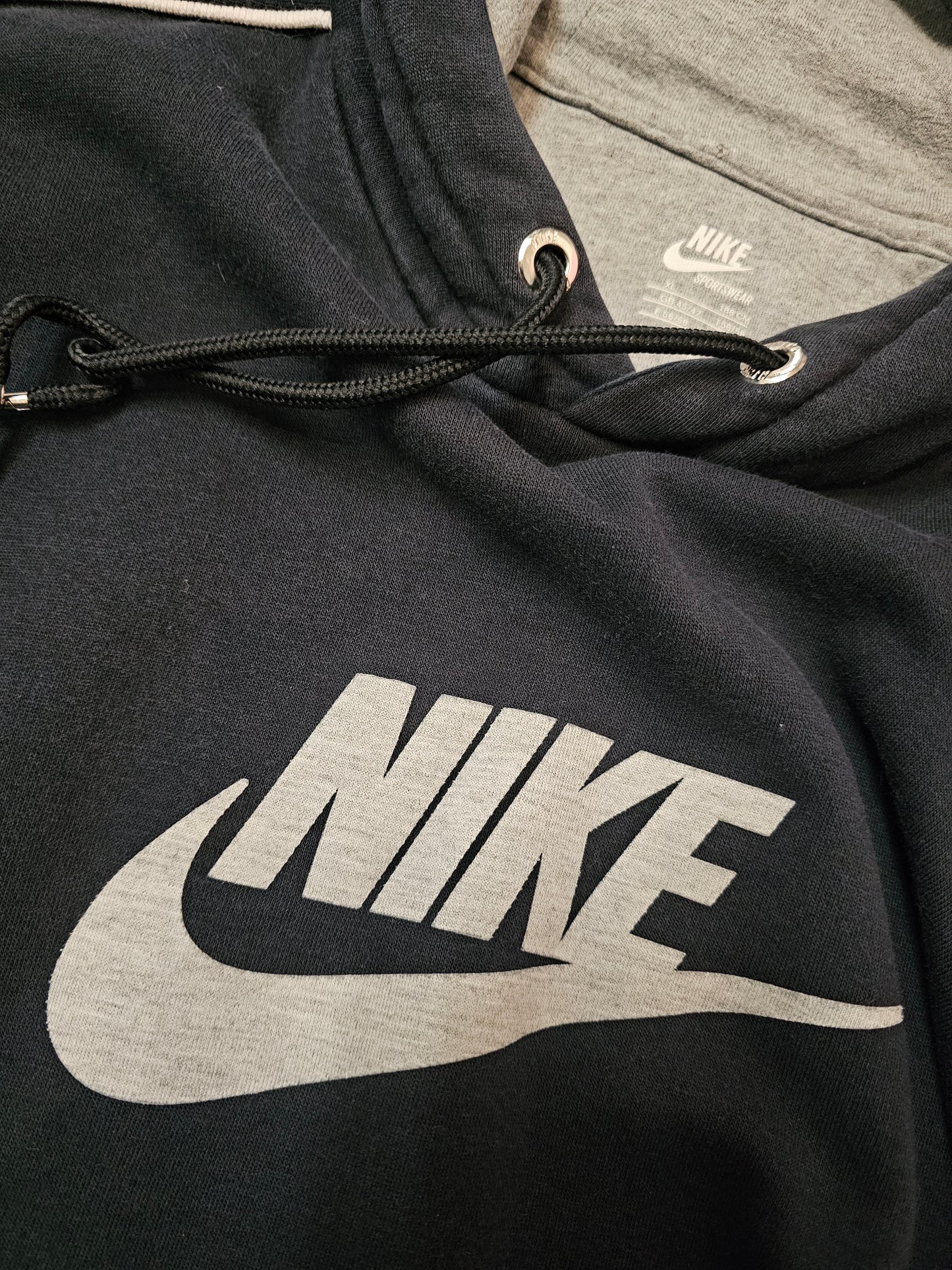 Nike early 00's black grey pullover hoodie