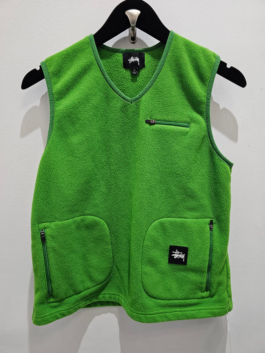 Stussy tempo green fleece vest